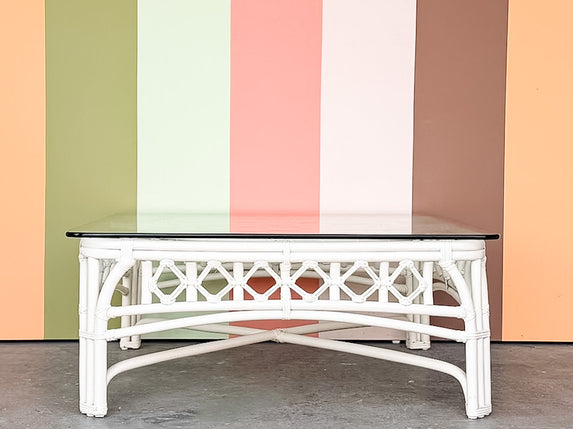 Palm Beach Chic Rattan Coffee Table