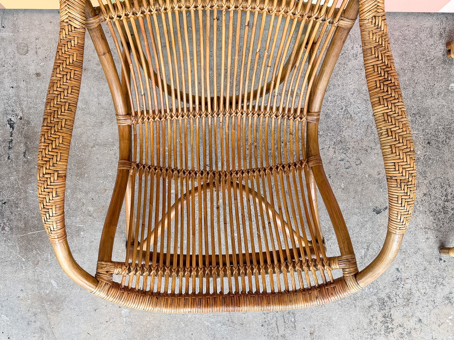 Pair of Island Chic Rattan Lounge Chairs
