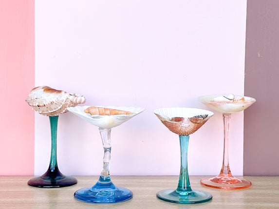 Set of Four Colorful Shell Coupes