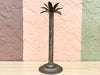 Set of Three Metal Palm Tree Candlesticks