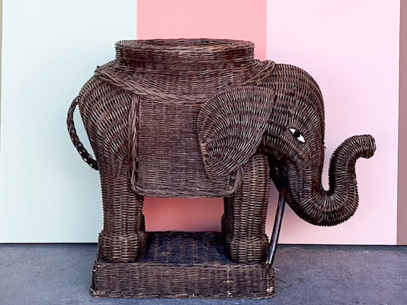Wicker Elephant Plant Stand