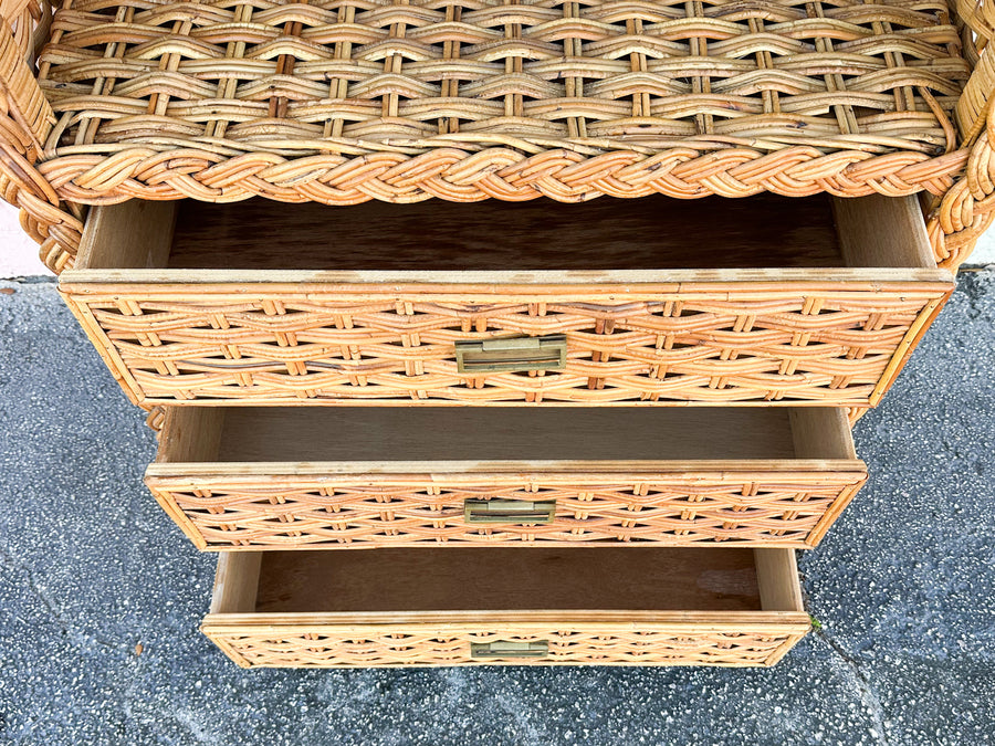 Braided Rattan Etagere