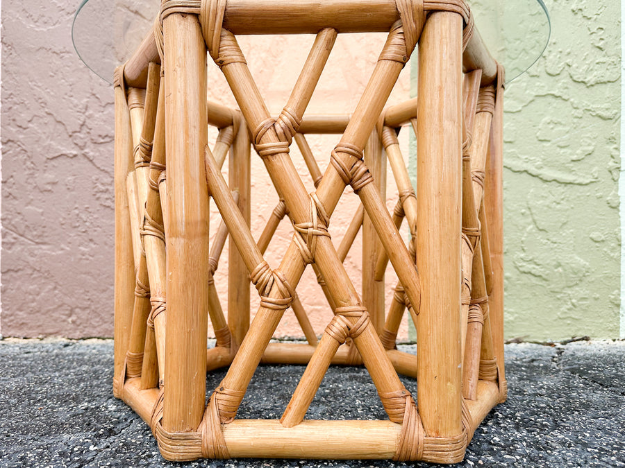 Cute Chippendale Rattan Drinks Table