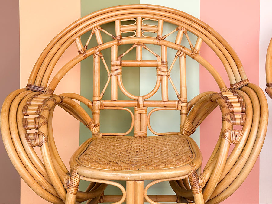 Pair of Rattan Butterfly Lounge Chairs