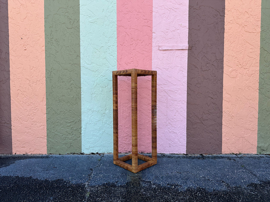 Pair of Rattan Wrapped Plant Stands