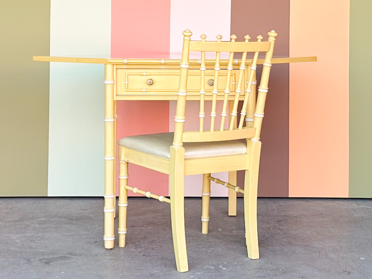 Thomasville Faux Bamboo Corner Desk and Chair