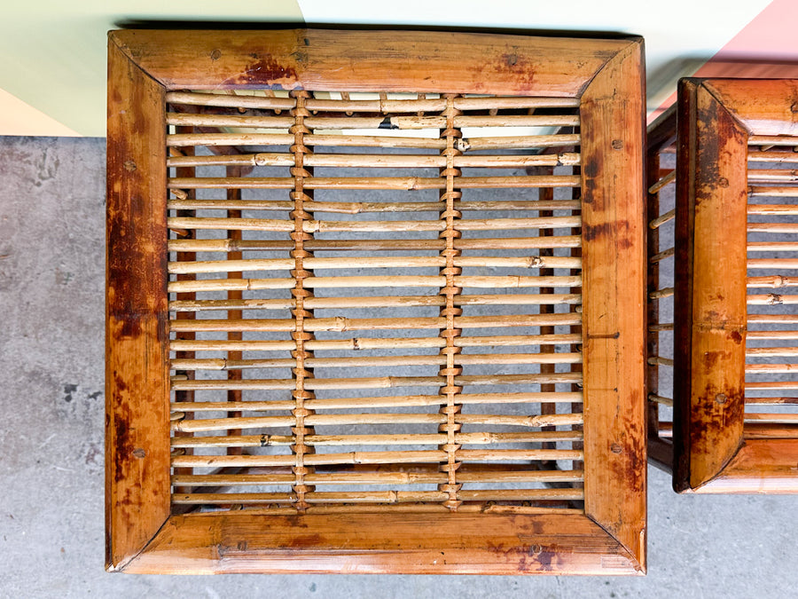 Trio of Bamboo Nesting Tables