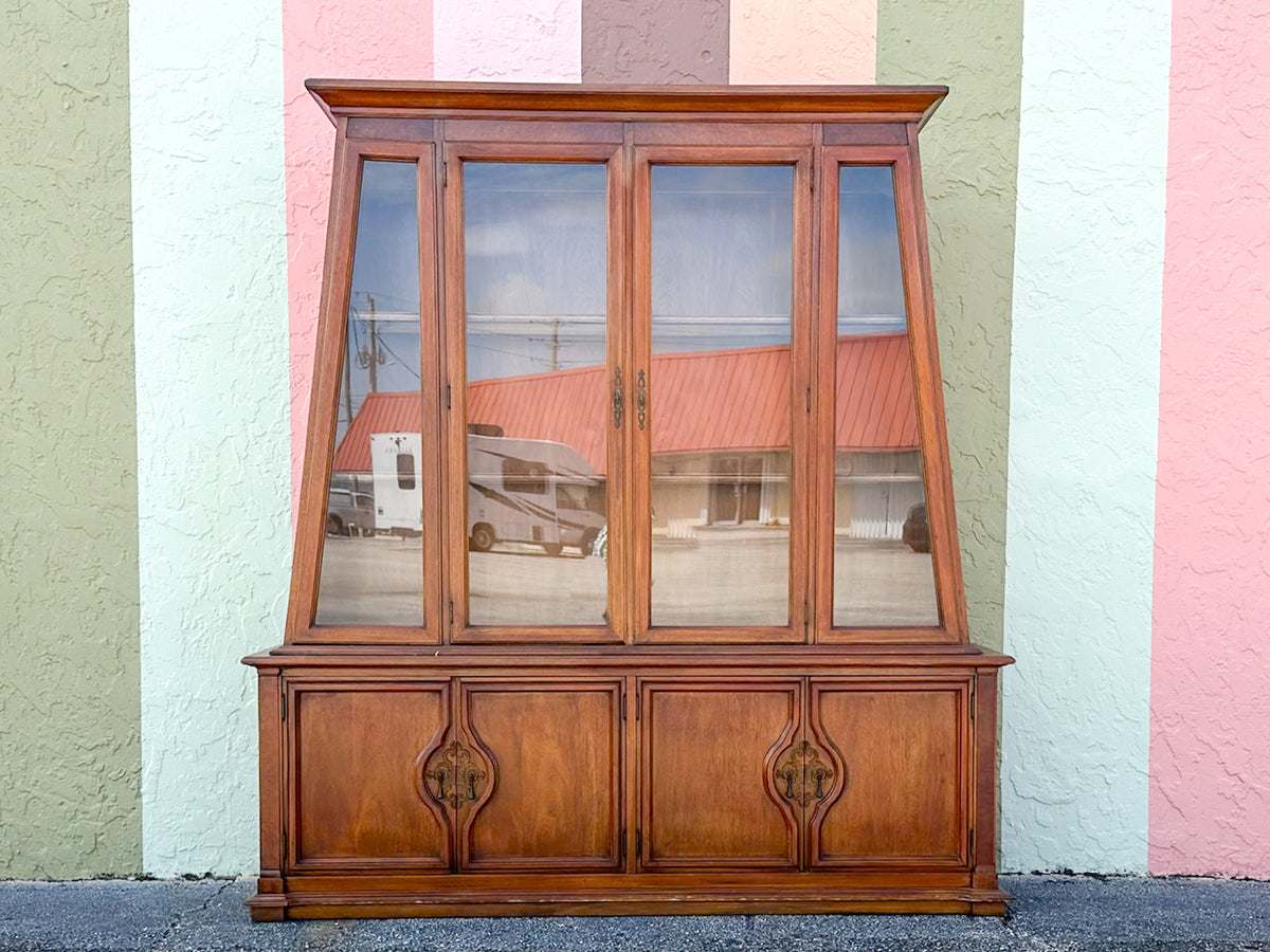 Handsome Wood Pagoda Cabinet