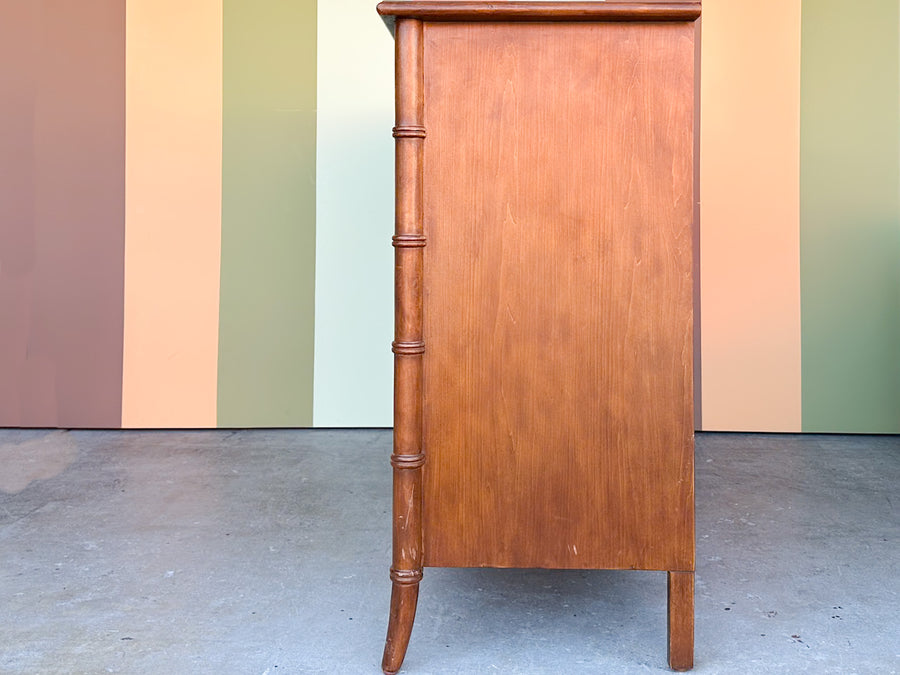 Handsome Faux Bamboo Oversized Dresser