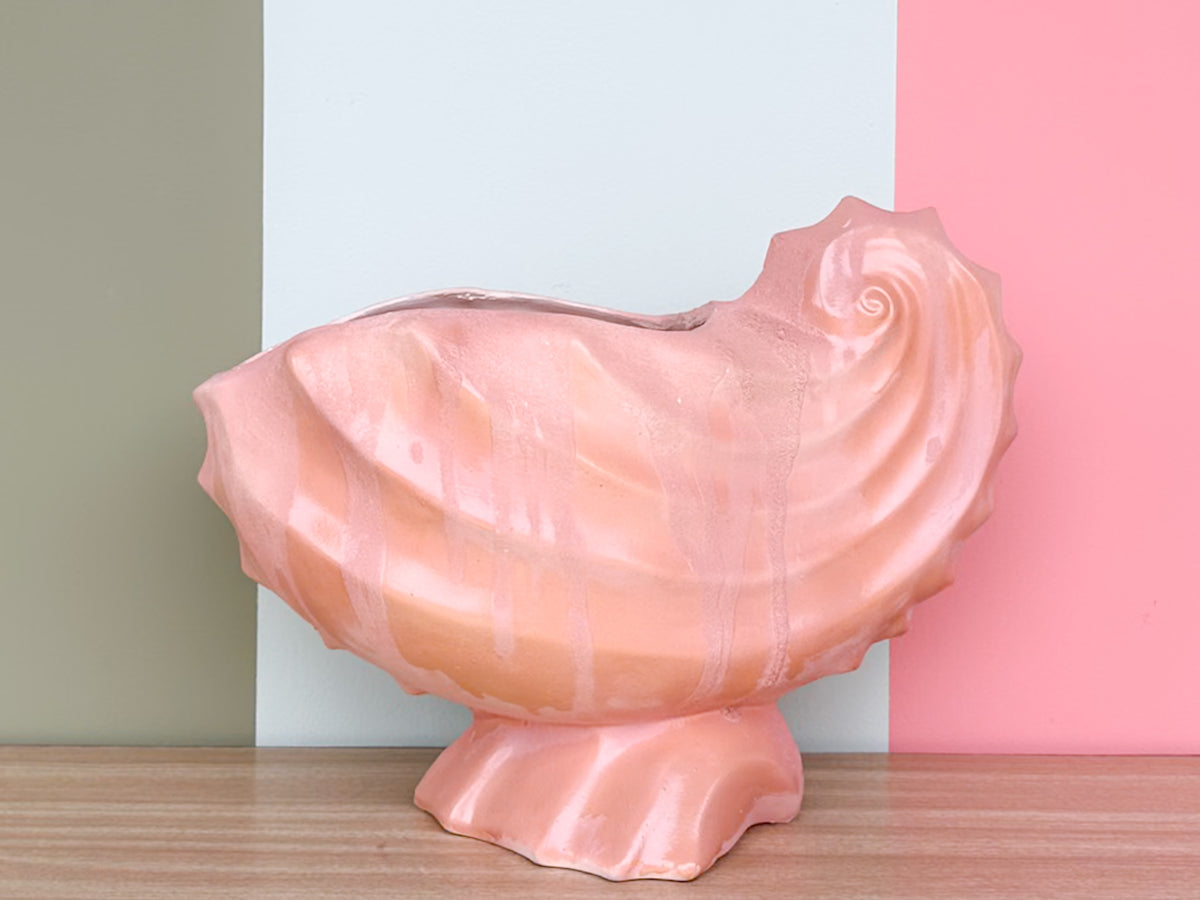 Peach Nautilus Shell Cachepot