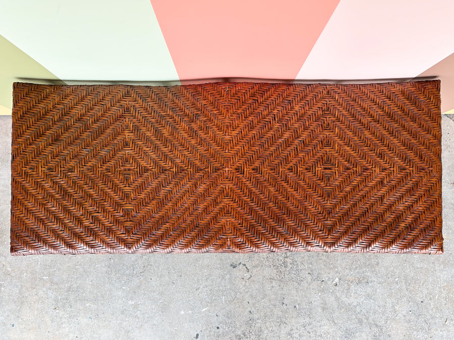 Curved Rattan Bench