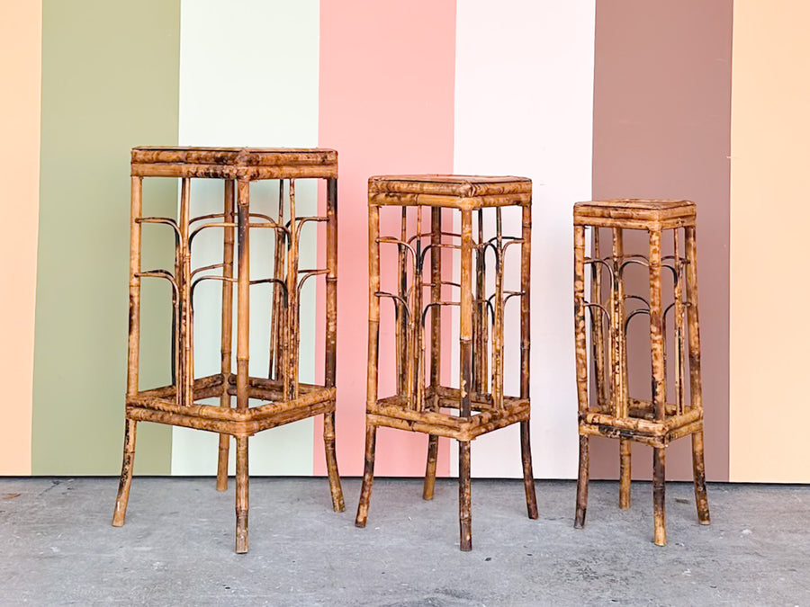 Set of Three Tortoiseshell Plant Stands