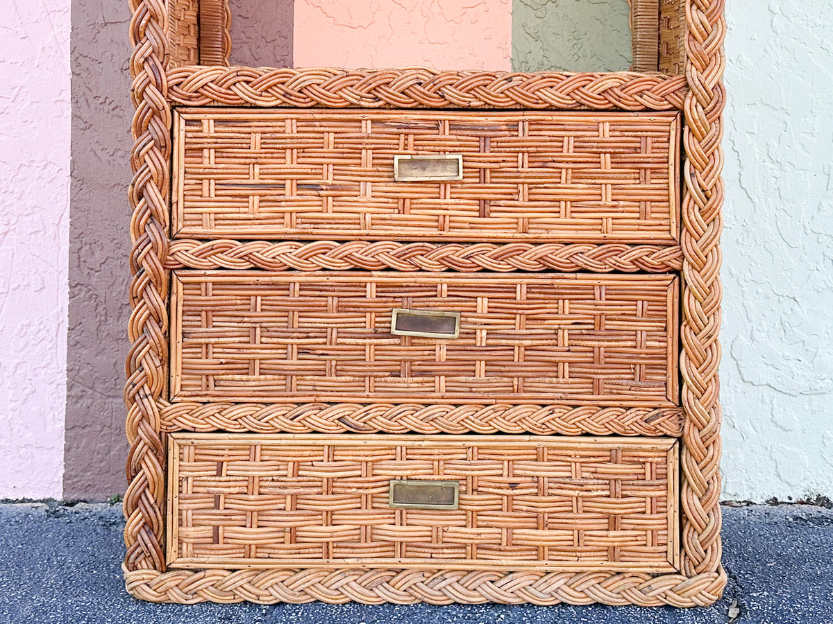 Braided Rattan Etagere