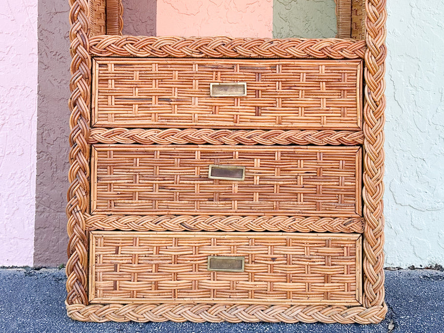 Braided Rattan Etagere