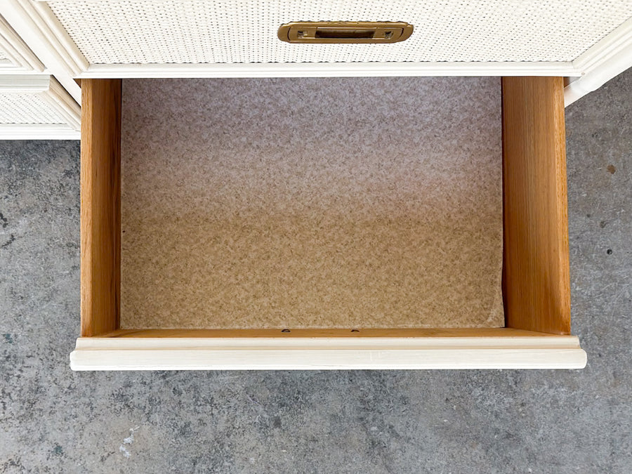 Drexel Campaign Style Rattan Dresser