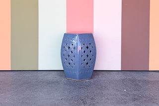 Pierced Blue Hexagon Garden Seat