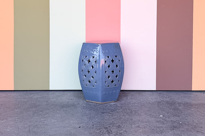 Pierced Blue Hexagon Garden Seat