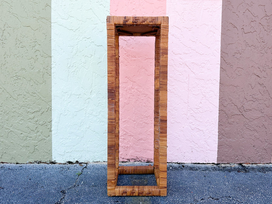 Pair of Rattan Wrapped Plant Stands