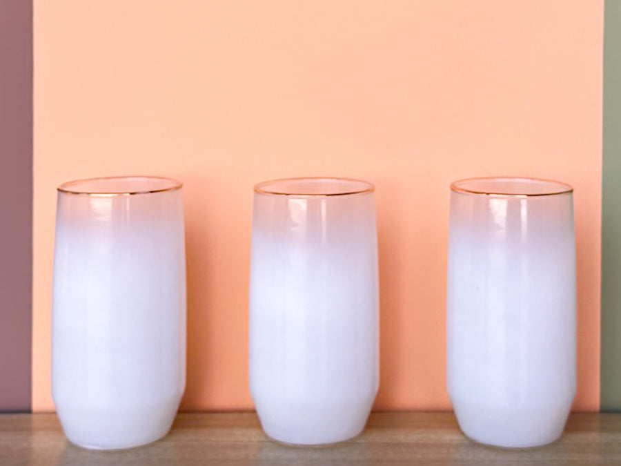White Blendo Pitcher and Glassware Set