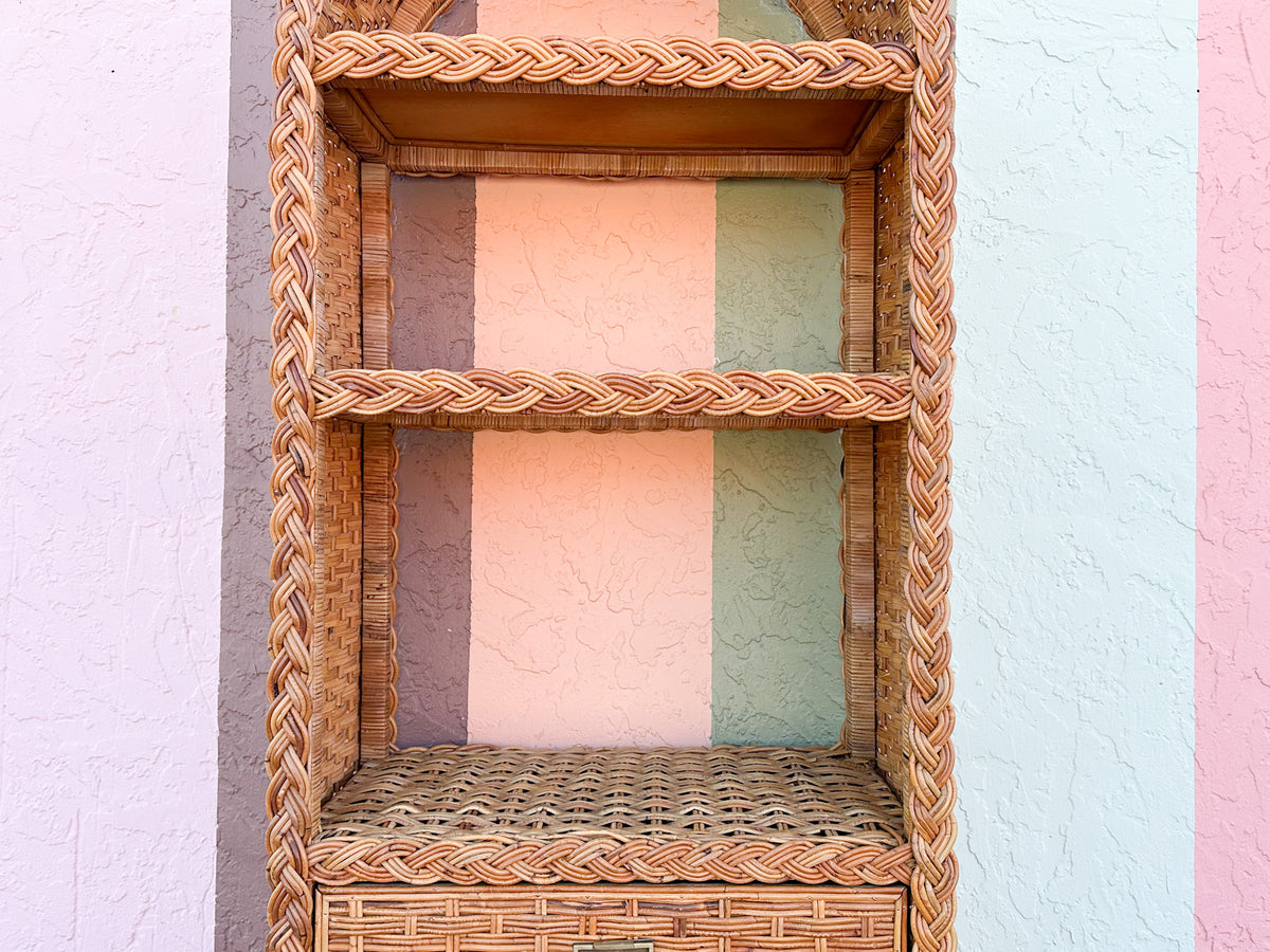 Braided Rattan Etagere