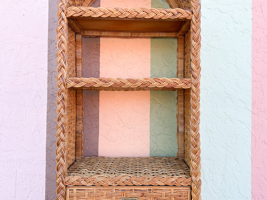 Braided Rattan Etagere