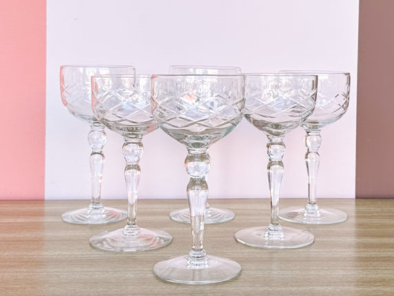 Set of Six Cordial Glassware