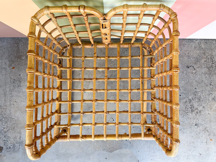 Pair of Rattan Grid Lounge Chairs