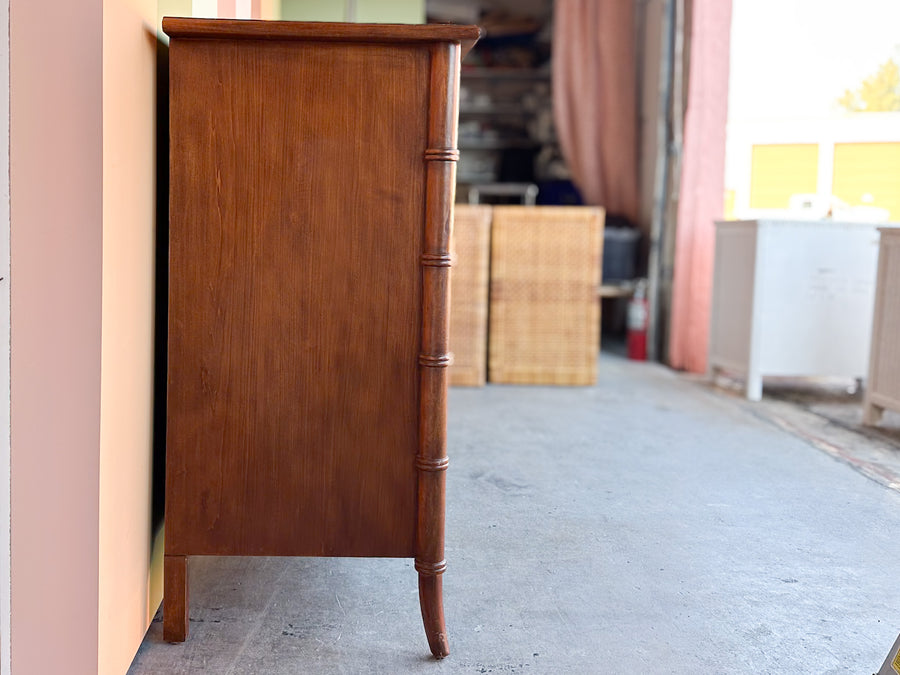 Handsome Faux Bamboo Oversized Dresser