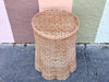 Draped Wicker Side Table