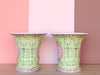 Pair of Pink and Green Chinoiserie Vases