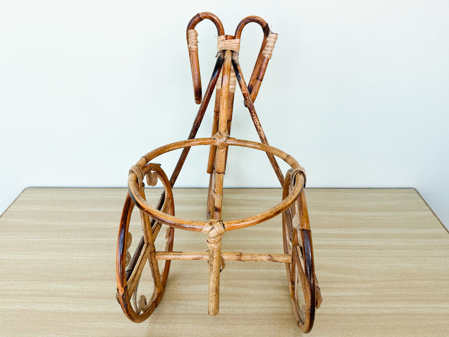 Rattan Bicycle Plant Stand