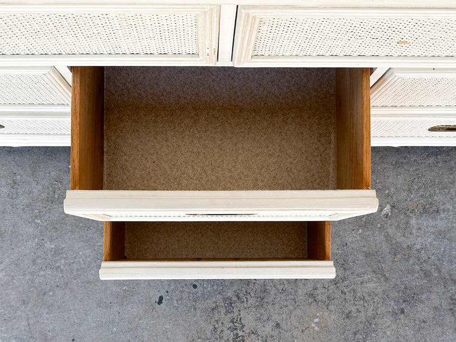 Drexel Campaign Style Rattan Dresser