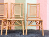 Set of Six Old Florida Style Rattan Dining Chairs