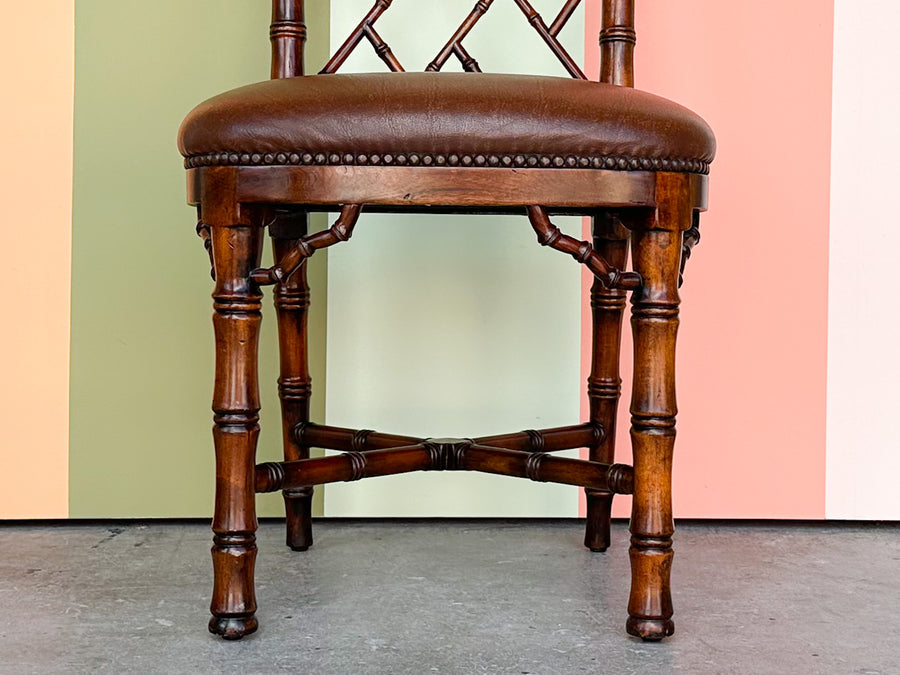 Theodore Alexander Faux Bamboo Desk Chair