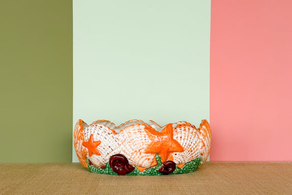 Colorful Seashell Orchid Cachepot