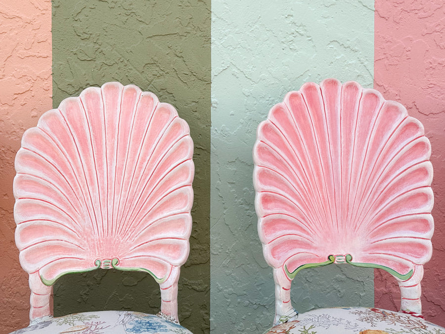 Set of Eight Shell Back Dining Chairs