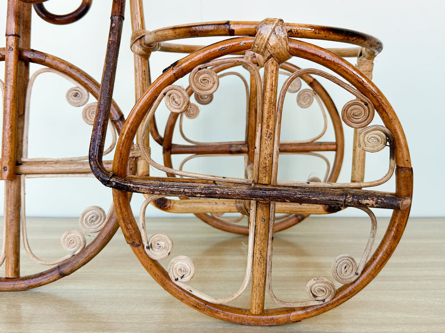 Rattan Bicycle Plant Stand