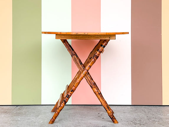 Tortoiseshell Bamboo Folding Table