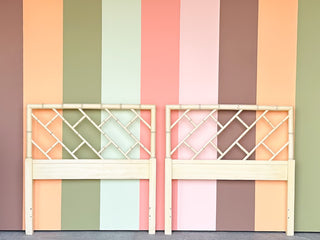 Pair of Chippendale Faux Bamboo Twin Headboards