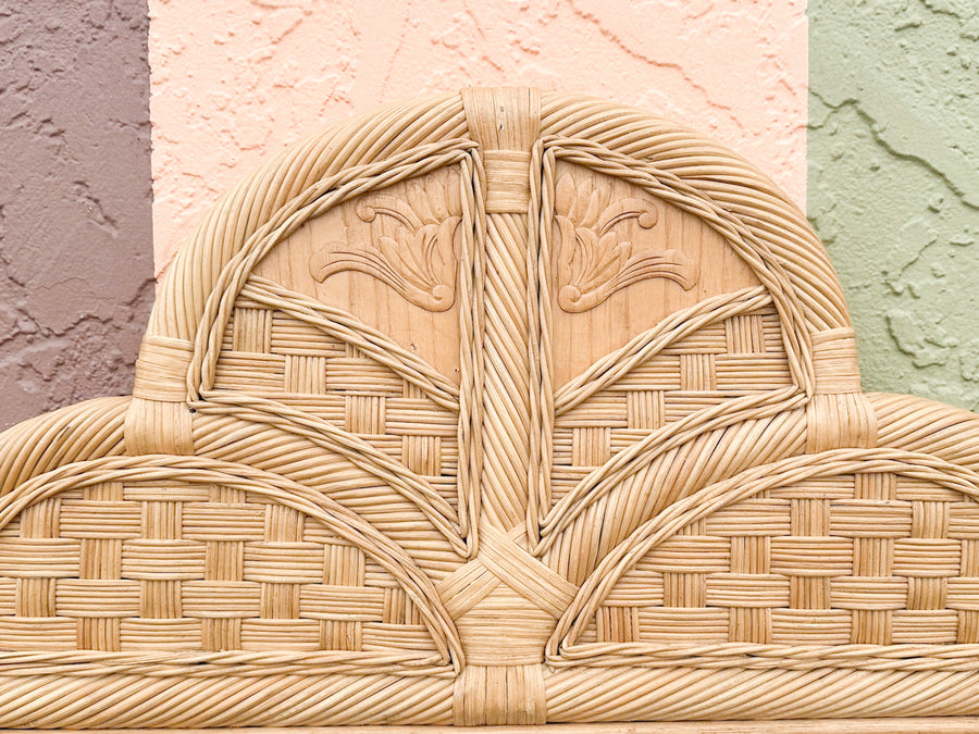 Island Style Pencil Reed Rattan Mirror