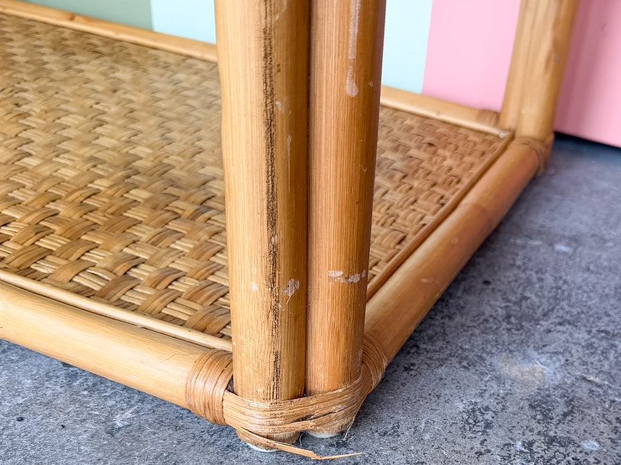 Pair of Whimsical Rattan Etageres