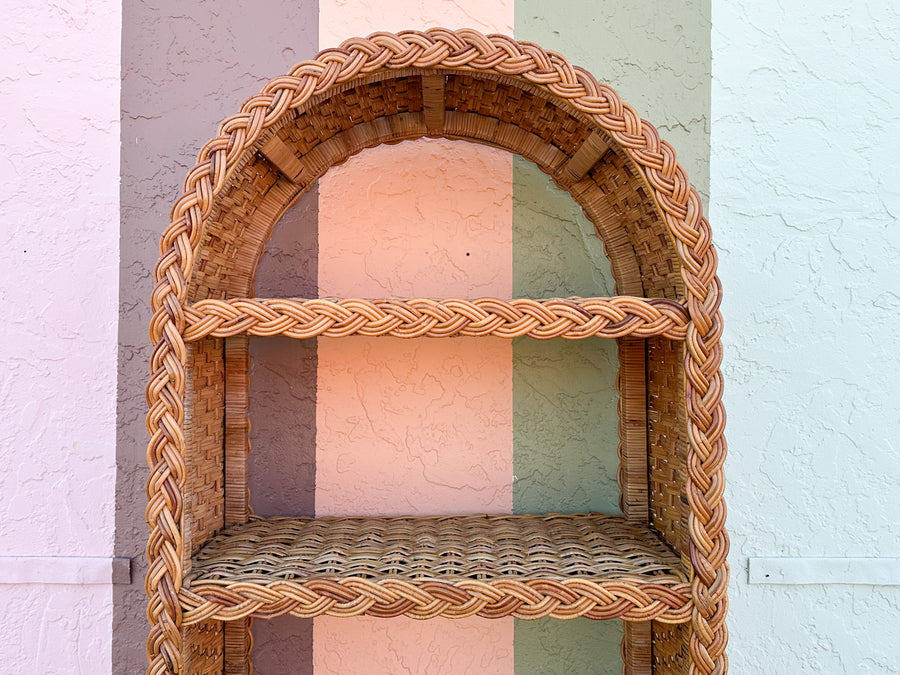 Braided Rattan Etagere