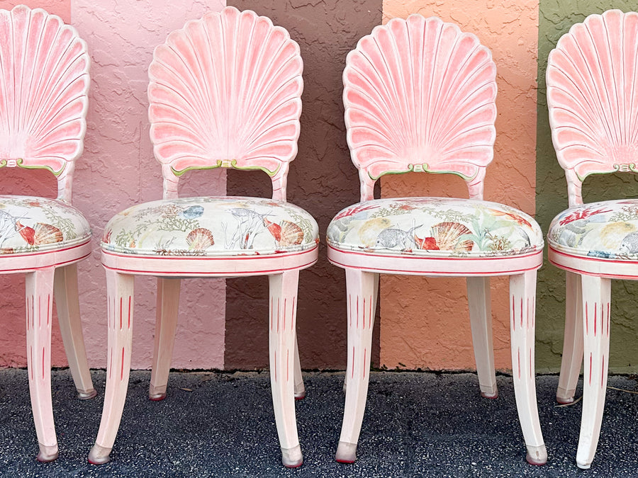 Set of Eight Shell Back Dining Chairs