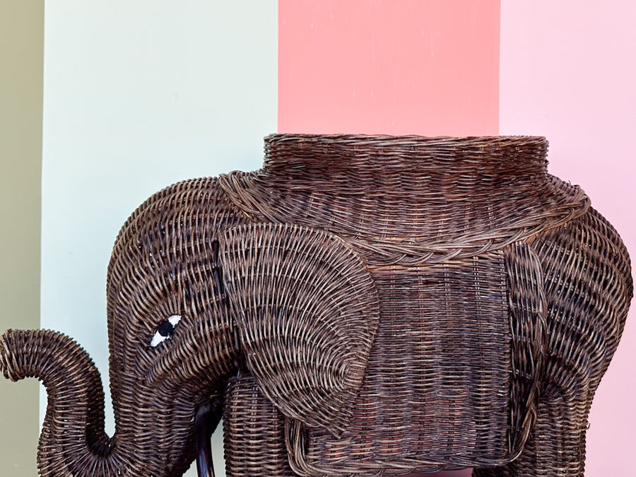 Wicker Elephant Plant Stand