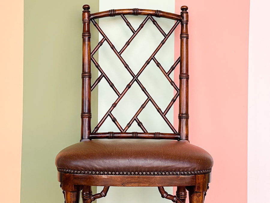 Theodore Alexander Faux Bamboo Desk Chair