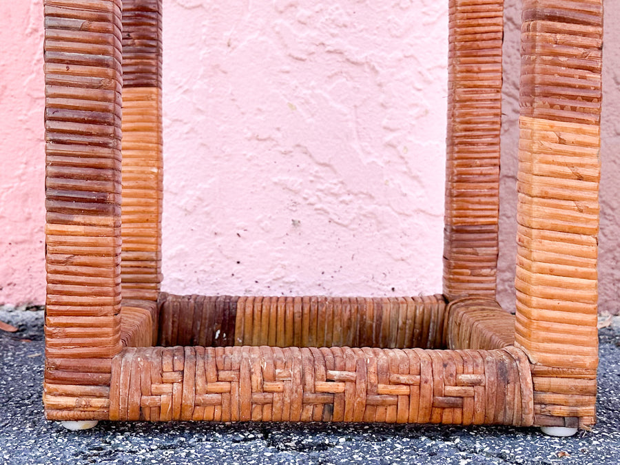Pair of Rattan Wrapped Plant Stands