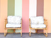 Pair of Rattan Grid Lounge Chairs