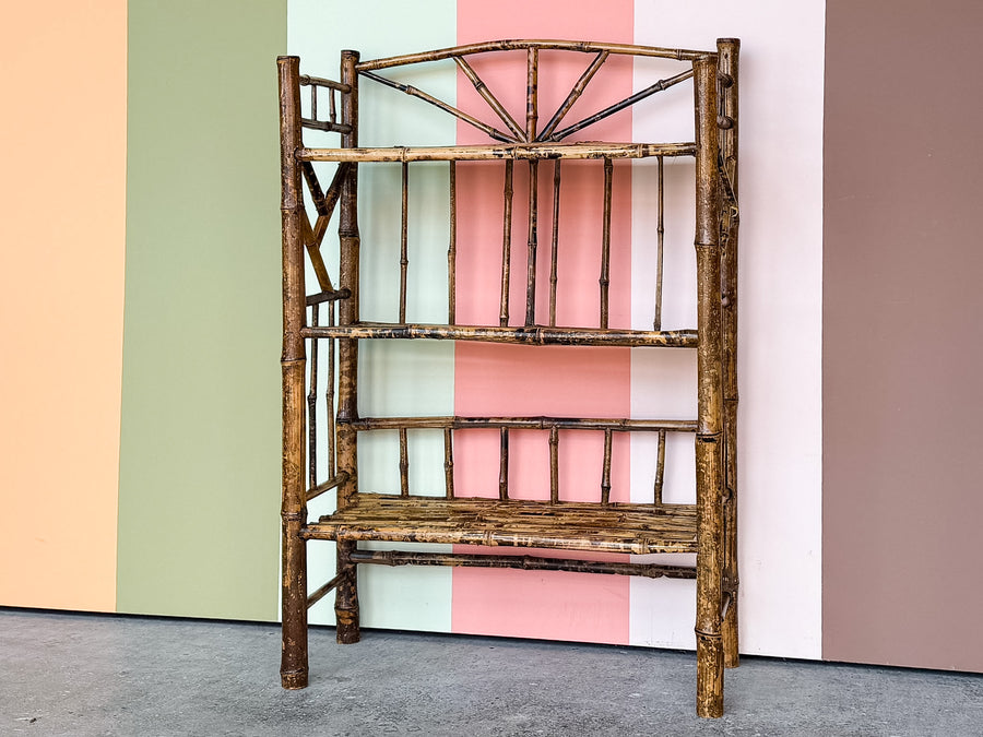 Petite Tortoiseshell Rattan Etagere