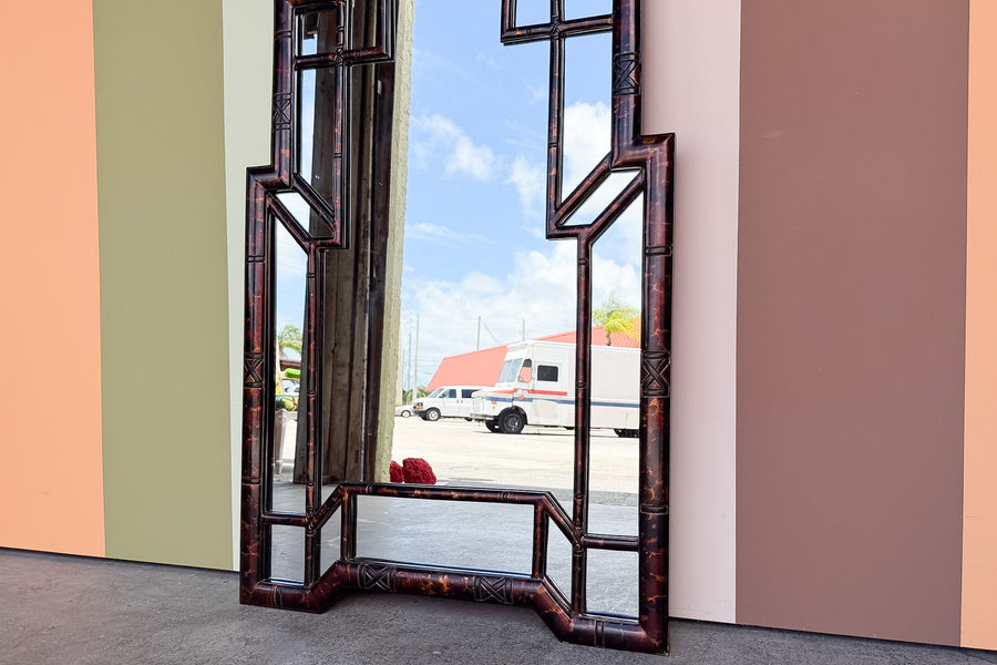 Tortoiseshell Faux Bamboo Mirror