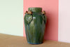 Majolica Style Frog Vase